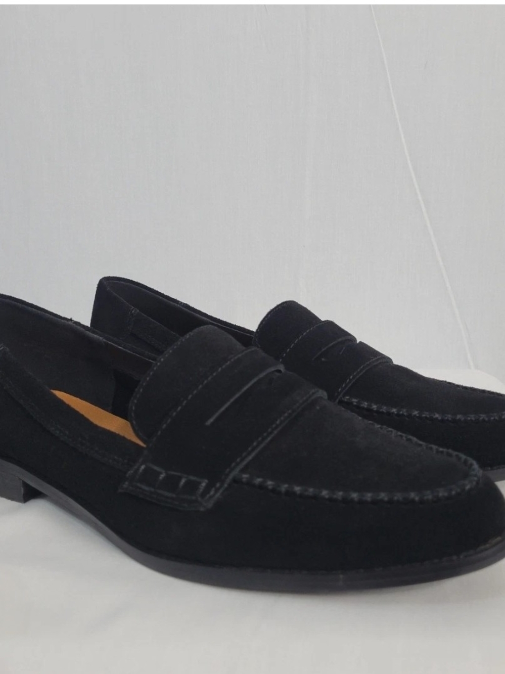 Lucky Brand Black Suede Penny Loafers Women's Size 6